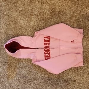Adidas Nebraska girls hooded sweatshirt, size 7/8